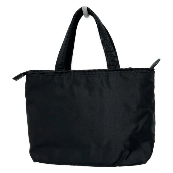 Auth PRADA Logo Jacquard - Black Nylon Handbag - Picture 2 of 9